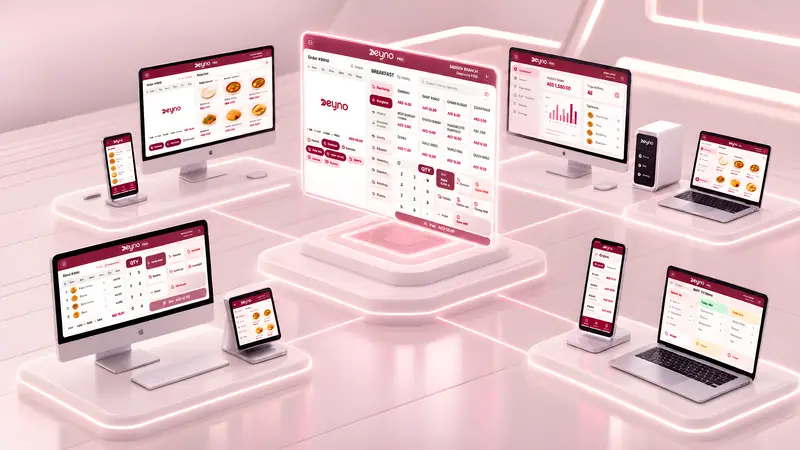 Deyno point-of-sale ecosystem across desktop, tablet, laptop and mobile devices