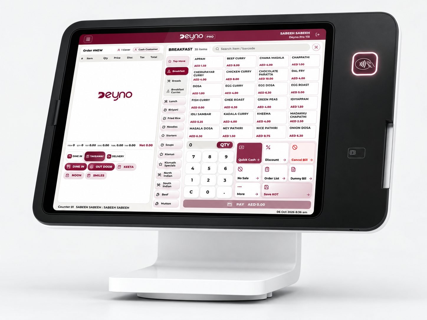 Deyno Pro Till point-of-sale terminal with integrated NFC reader